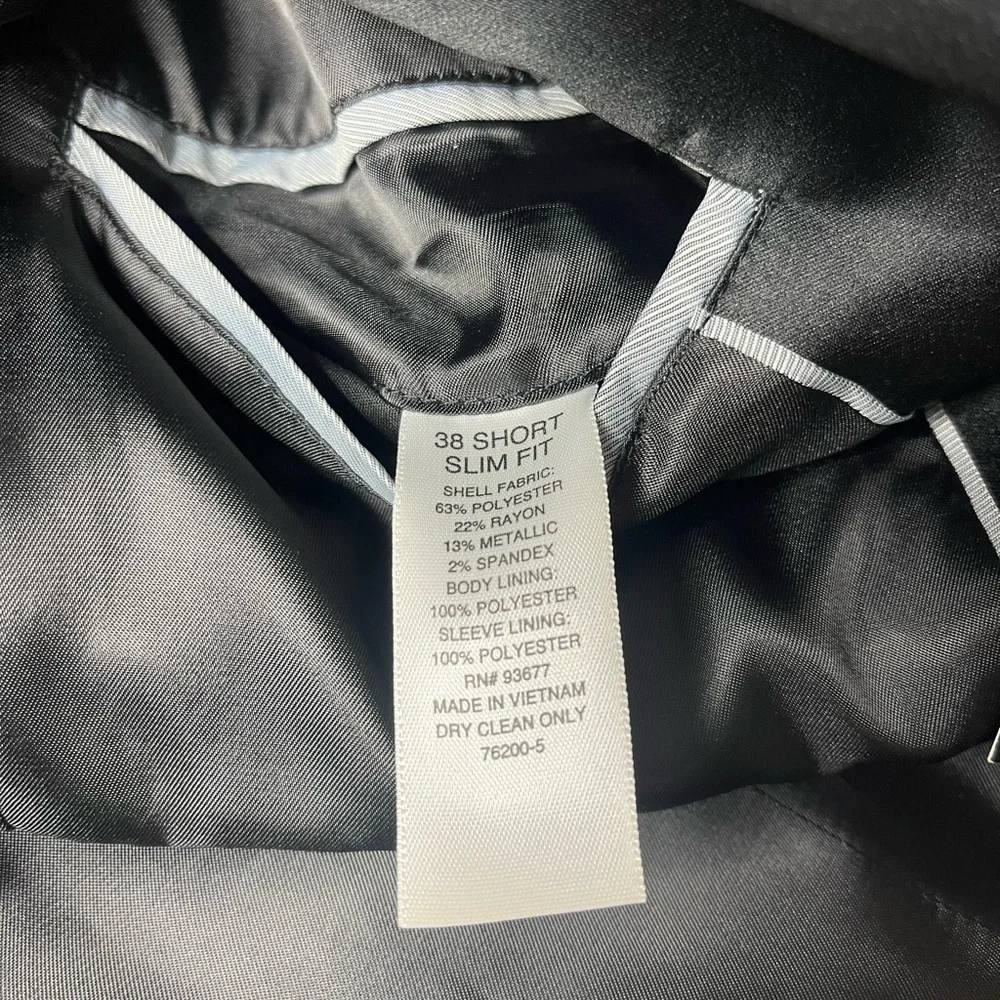 J. Ferrar Slim Fit Charcoal Sparkle Sport Jacket Size 38 Short Slim - Picture 11 of 11